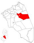 Map of Burlington County highlighting Pemberton Township